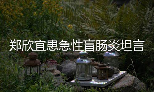 急性盲肠宜患炎坦言过分痛郑欣住院手术视频公开程十苦